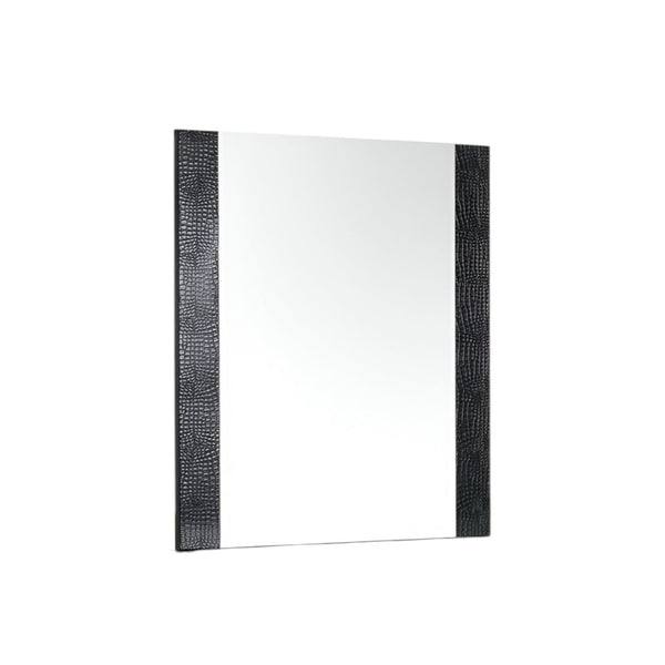 HomeRoots 41" Stylish Wood Framed Mounted Dresser Mirror – Enhance Your Space with Modern Elegance and Functionality Black 282548