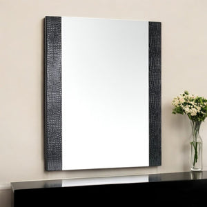 HomeRoots 41" Stylish Wood Framed Mounted Dresser Mirror – Enhance Your Space with Modern Elegance and Functionality Black 282548