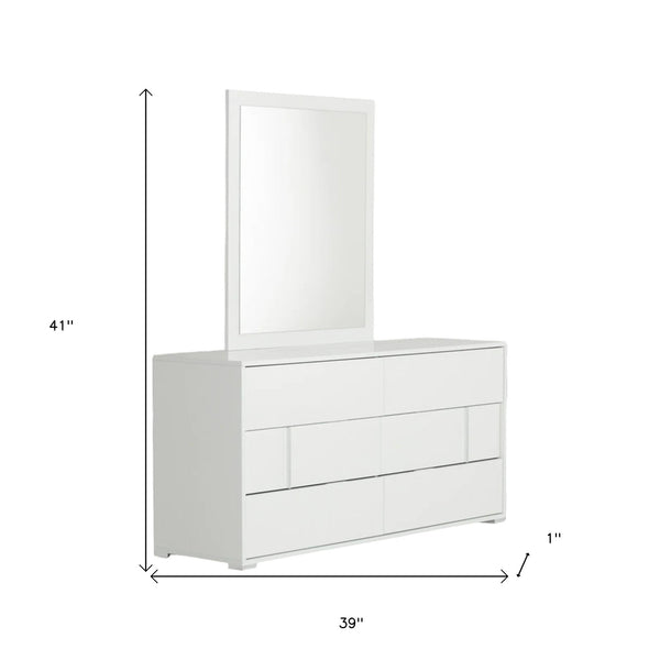 Homeroots 41" White Mdf And Glass Mirror White Mdf 282549