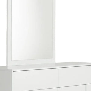 HomeRoots 41" Stylish Wood Framed Mounted Dresser Mirror – Enhance Your Space with Modern Elegance and Functionality White 282549