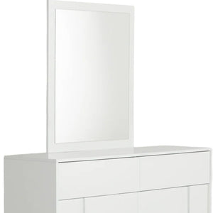 HomeRoots 41" Stylish Wood Framed Mounted Dresser Mirror – Enhance Your Space with Modern Elegance and Functionality White 282549