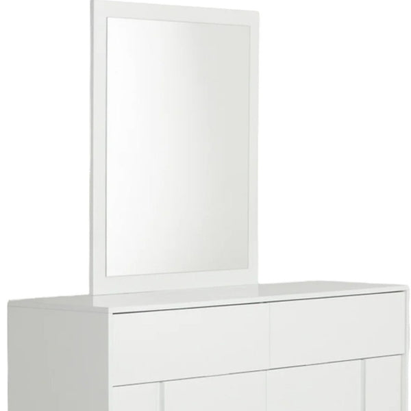 HomeRoots 41" Stylish Wood Framed Mounted Dresser Mirror – Enhance Your Space with Modern Elegance and Functionality White 282549