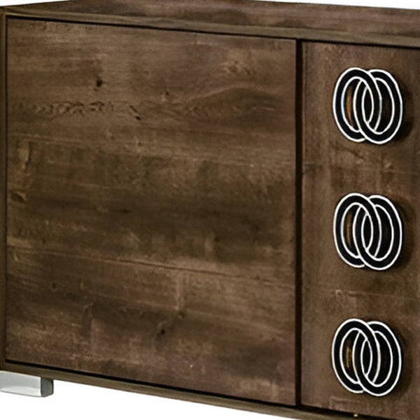 Homeroots 66" Brown Three Drawer Double Dresser  Manufactured Wood 282560