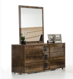 Homeroots 41" Brown Framed Dresser Mirror  Mdf 282561