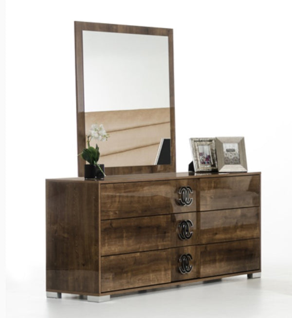 Homeroots 41" Brown Framed Dresser Mirror  Mdf 282561