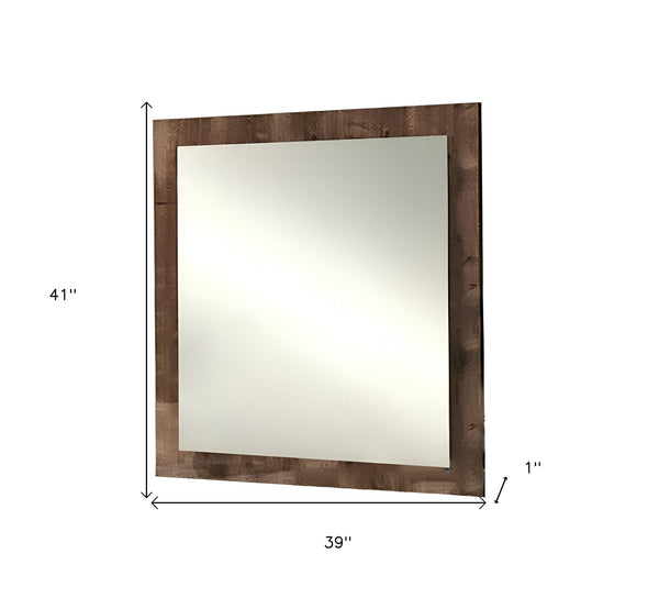 Homeroots 41" Brown Framed Dresser Mirror  Mdf 282561