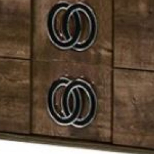 Homeroots 20" Mdf  Veneer  And Chrome Nightstand   282562