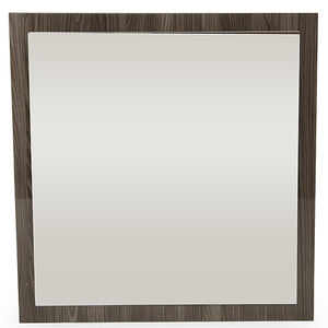 HomeRoots 41" Gray Square Wood Framed Accent Mirror - Stylish Bohemian Design for Modern Home Decor & Spaces 282566