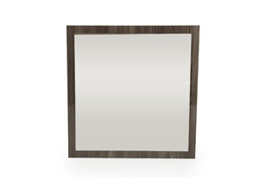 HomeRoots 41" Gray Square Wood Framed Accent Mirror - Stylish Bohemian Design for Modern Home Decor & Spaces 282566