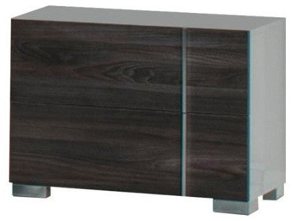 Homeroots Italian Modern White & Grey Right Nightstand   282572