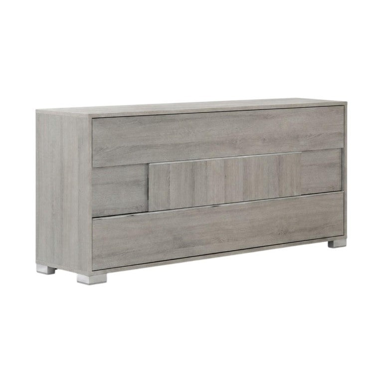 HomeRoots 66 Inch Wide Gray Wood Six Drawer Dresser for Spacious Bedroom Organization 282575