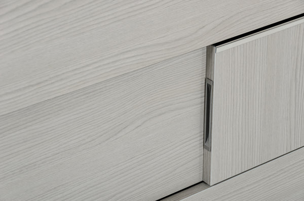 Homeroots 66" Gray Three Drawer Double Dresser  Manufactured Wood 282575