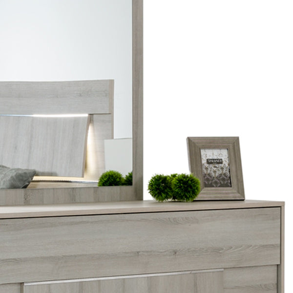 Homeroots 66" Gray Three Drawer Double Dresser  Manufactured Wood 282575