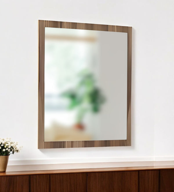 Homeroots 41" Natural Wood Framed Accent Mirror  Glass,Veneer 282583