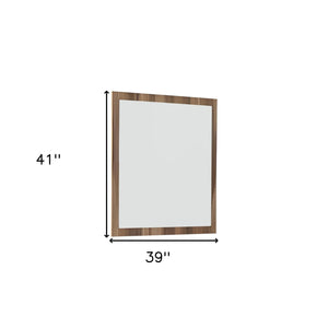 Homeroots 41" Natural Wood Framed Accent Mirror  Glass,Veneer 282583