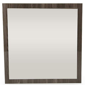 HomeRoots 41" Gray Square Framed Accent Mirror – Industrial Charm for Modern Spaces, Ready to Hang & Reflect Light 282605