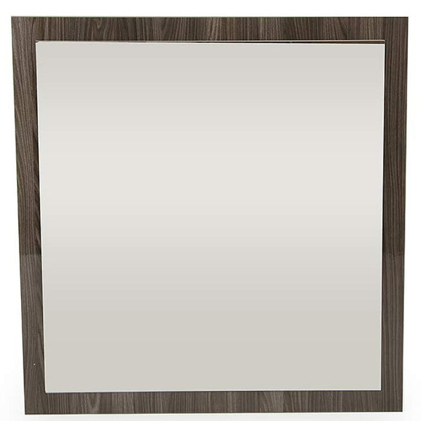 HomeRoots 41" Gray Square Framed Accent Mirror – Industrial Charm for Modern Spaces, Ready to Hang & Reflect Light 282605