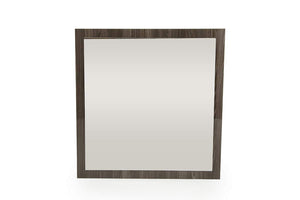 HomeRoots 41" Gray Square Framed Accent Mirror – Industrial Charm for Modern Spaces, Ready to Hang & Reflect Light 282605