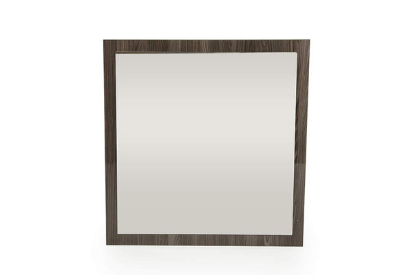 HomeRoots 41" Gray Square Framed Accent Mirror – Industrial Charm for Modern Spaces, Ready to Hang & Reflect Light 282605