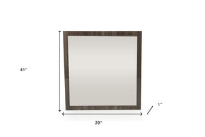 Homeroots 41" Grey Mdf  Veneer  And Glass Mirror  Mdf 282605
