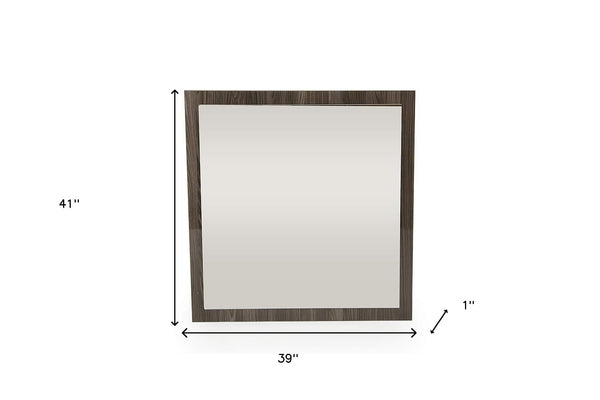 Homeroots 41" Grey Mdf  Veneer  And Glass Mirror  Mdf 282605