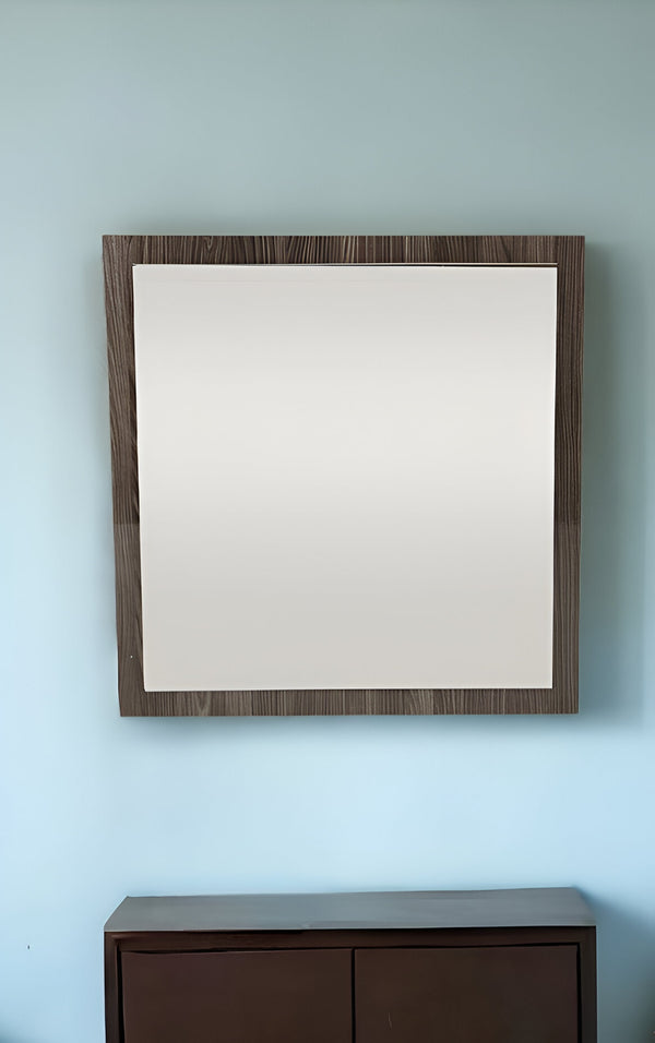 Homeroots 41" Grey Mdf  Veneer  And Glass Mirror  Mdf 282605