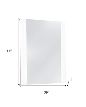 Homeroots 39" White Mdf  Steel  And Glass Mirror  Mdf 282623