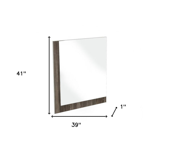 Homeroots 41" Gray Framed Dresser Mirror Grey Mdf 282644