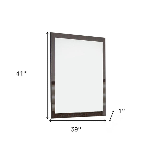 Homeroots 41" Ebony Framed Dresser Mirror  Mdf 282659
