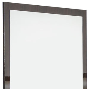 HomeRoots 41" Ebony Wood Framed Mounted Dresser Mirror – Timeless Industrial Style Enhancing Any Bedroom Decor 282659