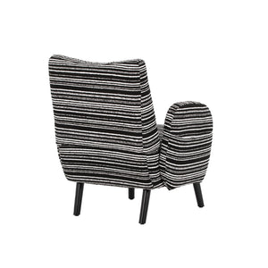 English Elm Modern boucle armchair with high-density foam cushion, solid wood legs, 500lb capacity, cozy reading seat Black W395P376574