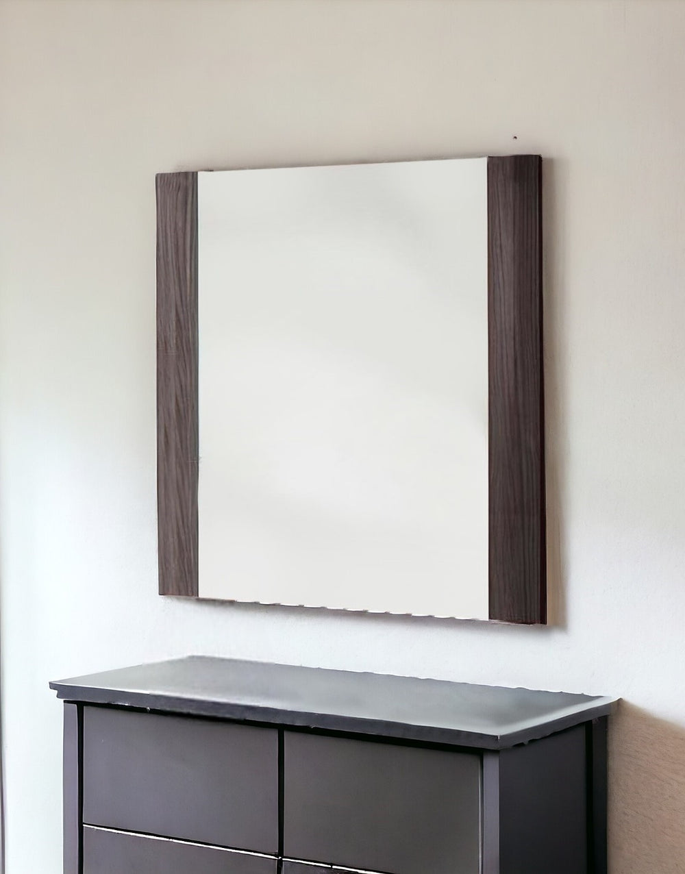 Homeroots 41" Gray Framed Accent Mirror  Mdf 282680