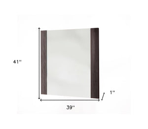 HomeRoots 41" Gray Framed Accent Mirror - Elegant Rectangular Design for Modern Interiors, Easy to Hang & Versatile 282680