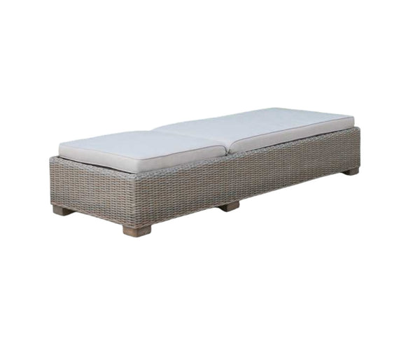 Homeroots 75" Brown Chaise Lounge With Beige Cushion  Rattan 282700