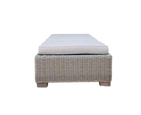 Homeroots 75" Brown Chaise Lounge With Beige Cushion  Rattan 282700