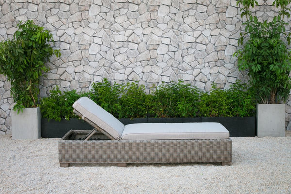 HomeRoots 75" Brown Chaise Lounge with Beige Cushion - Stylish Outdoor Recliner for Ultimate Comfort & Relaxation 282700