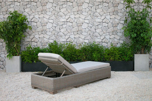 HomeRoots 75" Brown Chaise Lounge with Beige Cushion - Stylish Outdoor Recliner for Ultimate Comfort & Relaxation 282700