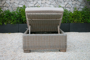 HomeRoots 75" Brown Chaise Lounge with Beige Cushion - Stylish Outdoor Recliner for Ultimate Comfort & Relaxation 282700
