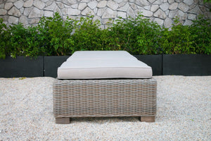 HomeRoots 75" Brown Chaise Lounge with Beige Cushion - Stylish Outdoor Recliner for Ultimate Comfort & Relaxation 282700