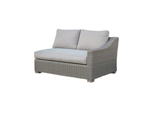 Homeroots Three Piece Outdoor Gray Rattan Sectional Seating Group With Beige Cushions  Aluminum 282706