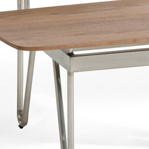 Homeroots 16" Walnut Veneer  Metal  And Glass Coffee Table   282733