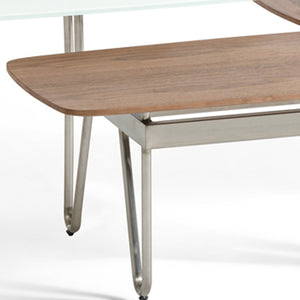 Homeroots 16" Walnut Veneer  Metal  And Glass Coffee Table   282733