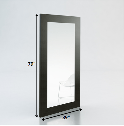 Homeroots 79" Wenge Mdf  Veneer  And Glass Mirror  Wood 282736