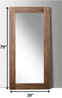 Homeroots 79" Brown Framed Full Length Hanging Mirror  Wood 282737