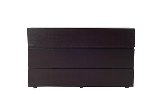 Homeroots 43" Dark Brown Mdf Three Drawer Dresser  Manufactured Wood 282739