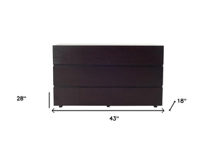Homeroots 43" Dark Brown Mdf Three Drawer Dresser  Manufactured Wood 282739