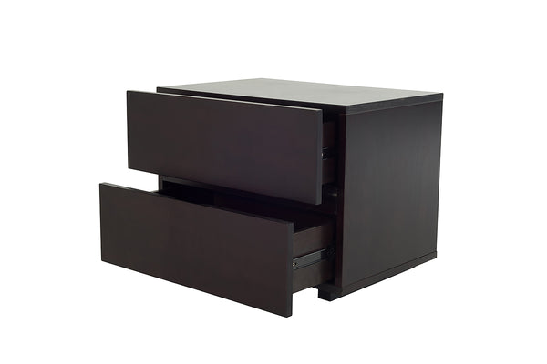 Homeroots 18" Wenge Veneer And Mdf Nightstand   282741