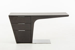 Homeroots 30" Wenge Veneer And Steel Office Desk   282743