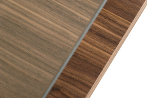 Homeroots 39" Clear And Brown Glass Coffee Table With Shelf   282747