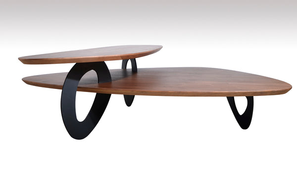 Homeroots 15" Walnut Veneer And Metal Coffee Table   282751